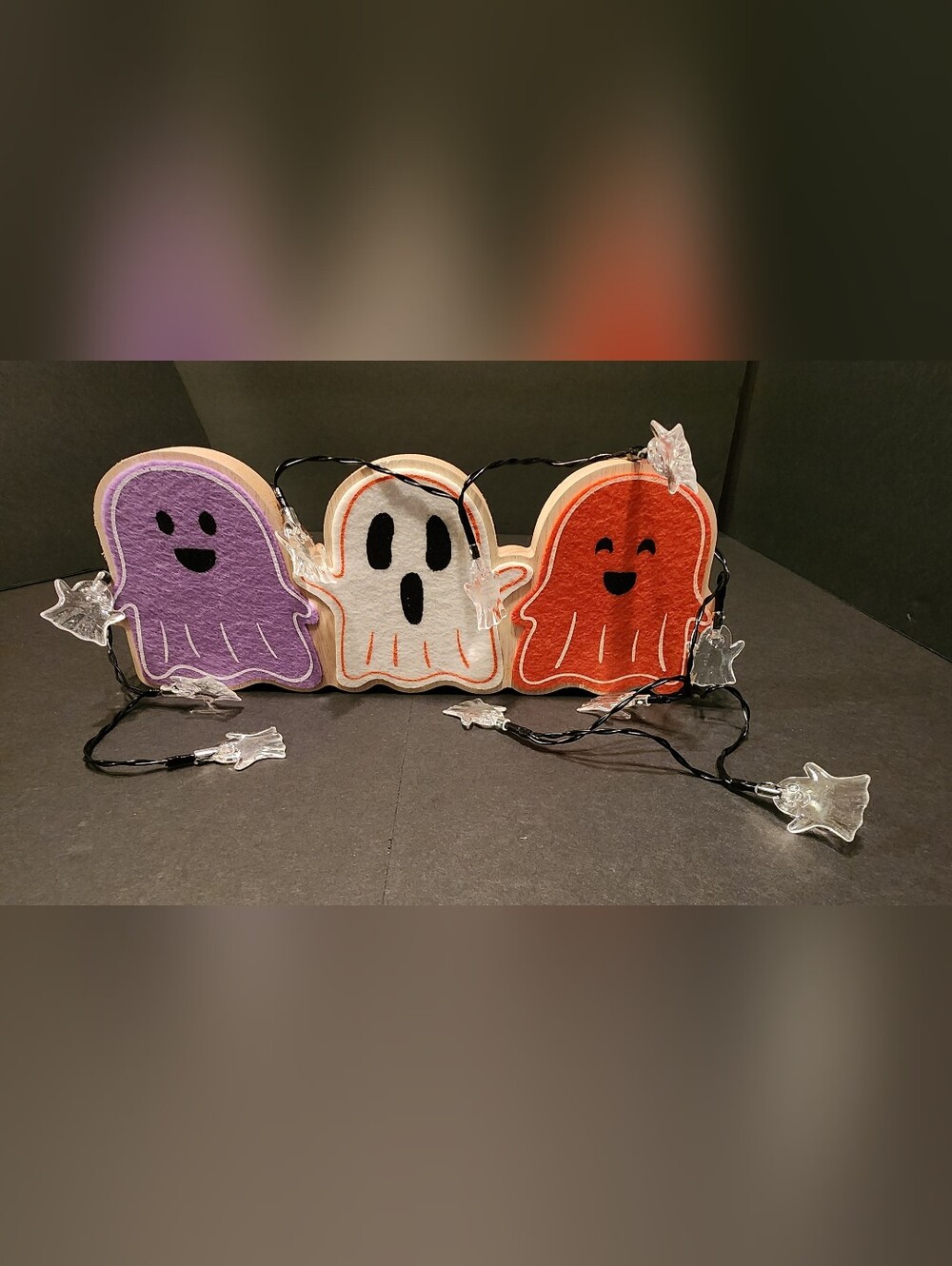 NEW 2 Piece Halloween Ghost, Stand Alone, 12inch Long / Plus Lights = Batteries